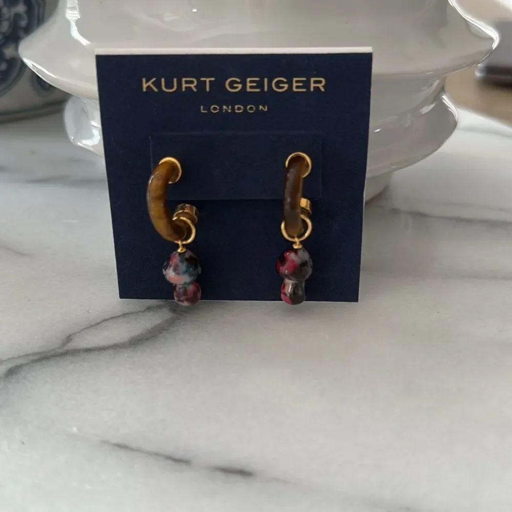 NWT Kurt Geiger Mushroom Charm Huggie Hoop